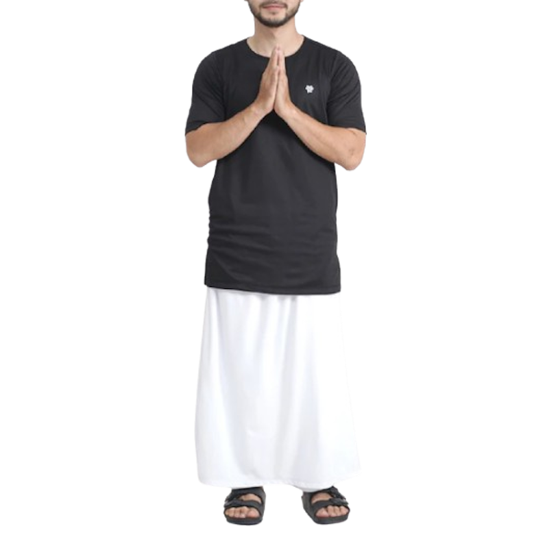 Tiento Setelan Baju Muslim Kurta Lengan Pendek Zipper Celana Sarung 2in1 1