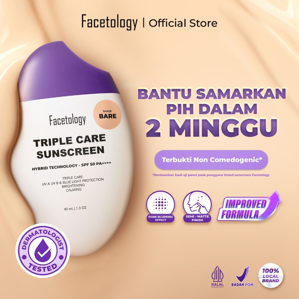 Facetology Innovation & Technology Facetology Triple Care Sunscreen Tinted SPF 50 PA++++