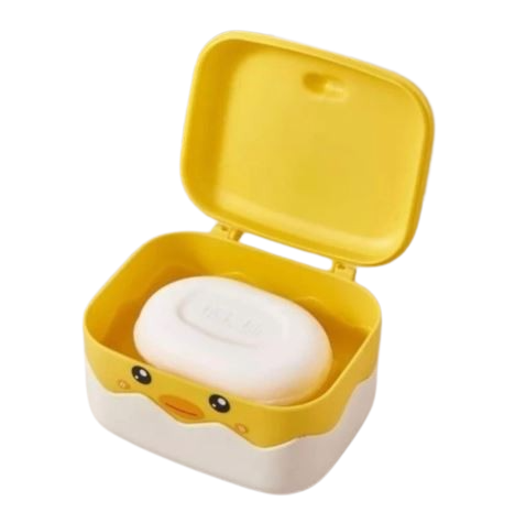 Tempat Sabun Kotak Sabun Batang Motif Bebek Penutup Anti Tumpah