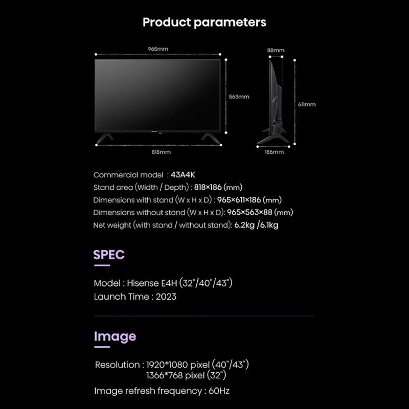 40" FHD Vidaa Smart TV 3