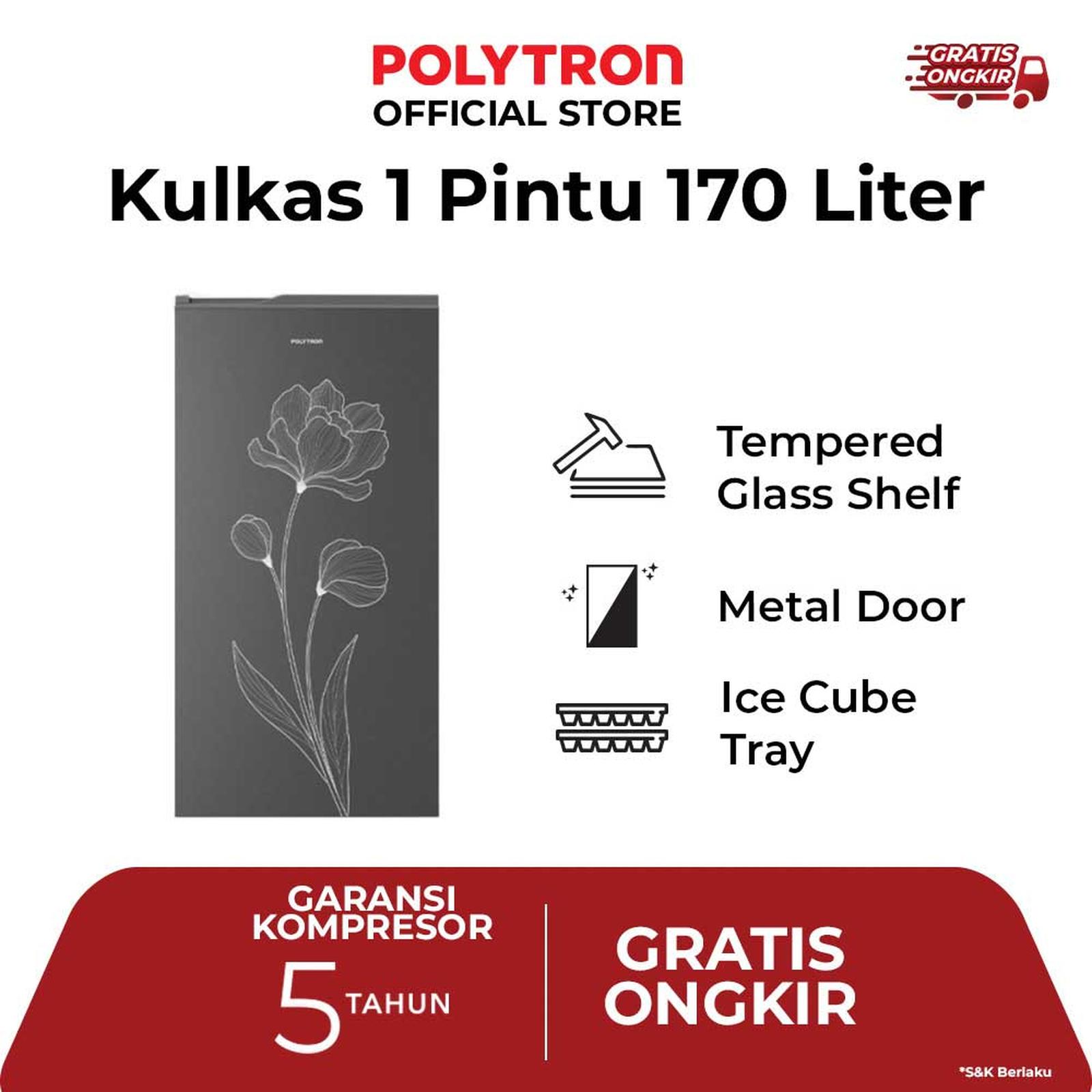 Polytron Kulkas 1 Pintu Metallic Series 170 Liter PRB 177TY