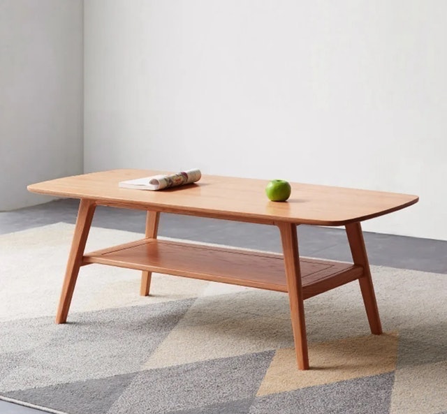 Meja Kopi Kayu Solid Gaya Nordic ｜ RDC-1004