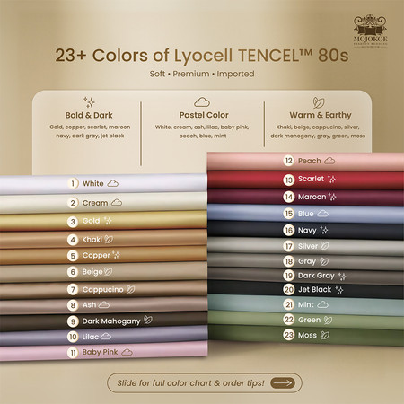  MOJOKOE Sprei Bedcover Organic Lyocell Solid Tencel 80s Bedding