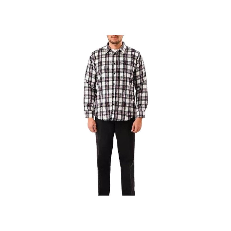 Broodis Kemeja Flannel White Montey Lengan Panjang 1