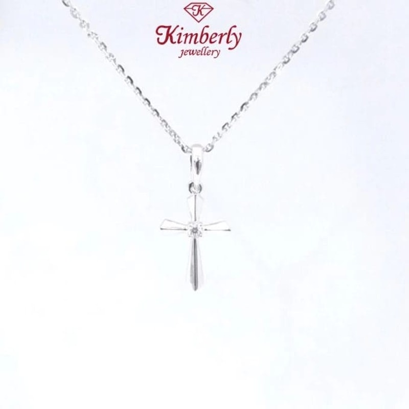 Kimberly Jewellery Liontin Salib Berlian + Kalung Emas 4