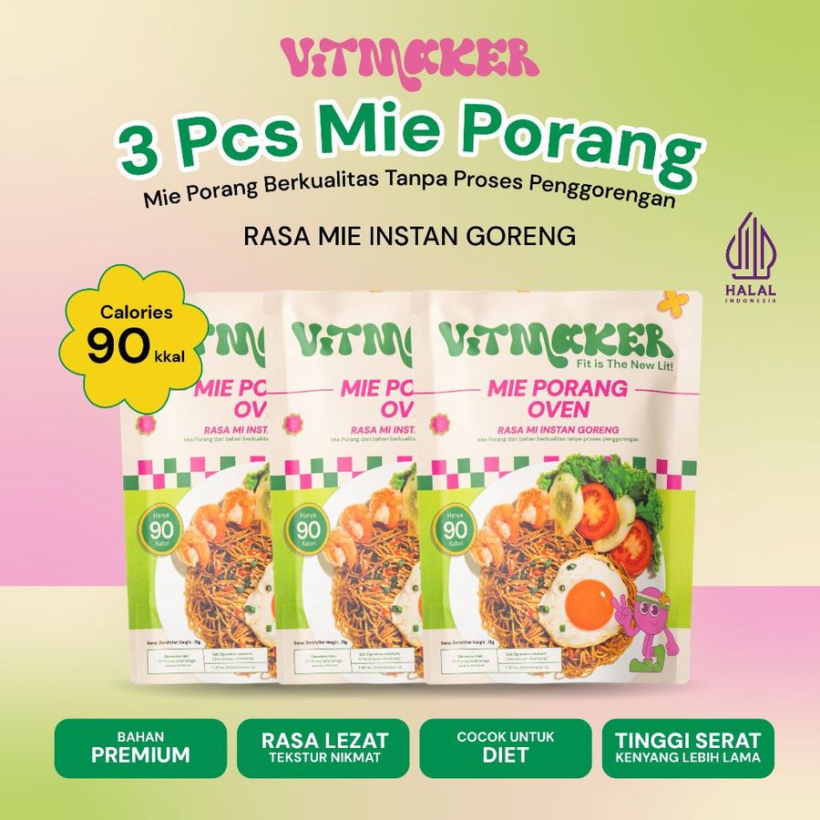 Megah Cantika Indonesia Vitmaker Mie Porang Oven Rasa Mi Instan Goreng 