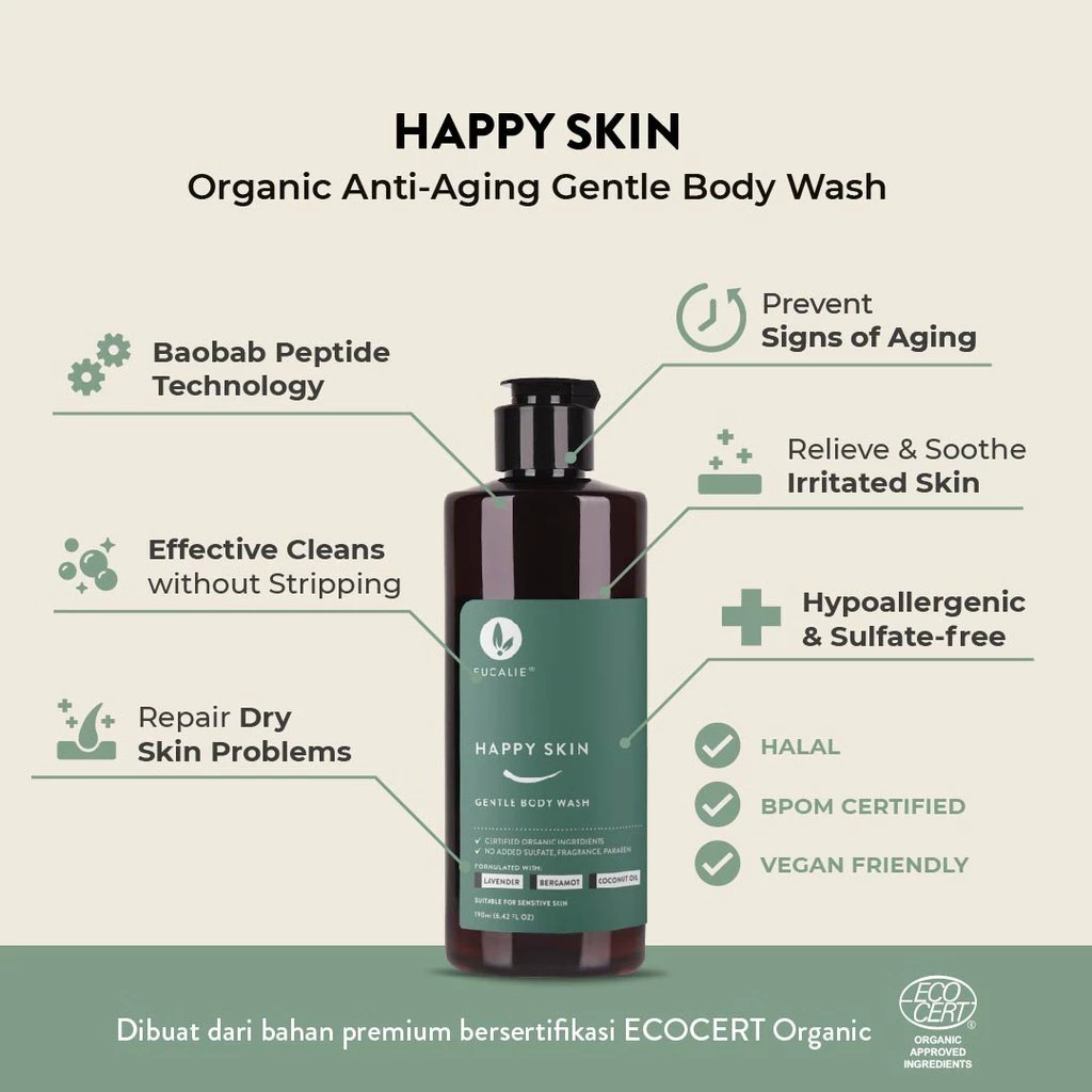 Nucifera Alam Indonesia EUCALIE® Happy Skin Gentle Body Wash