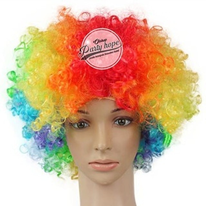 Rambut Palsu Pria Kribo Warna Rainbow 4
