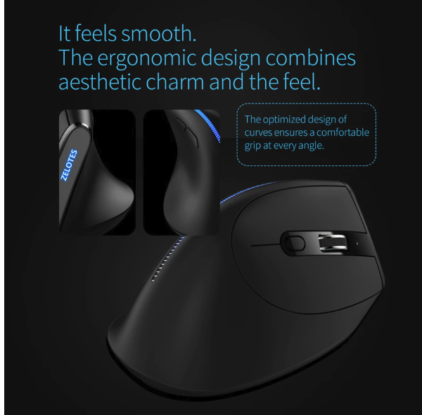 Zelotes Vertical Optical Mouse F36A
