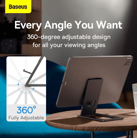  Baseus  Foldable Metal Phone Holder Stand Dudukan Universal Ipad Tablet