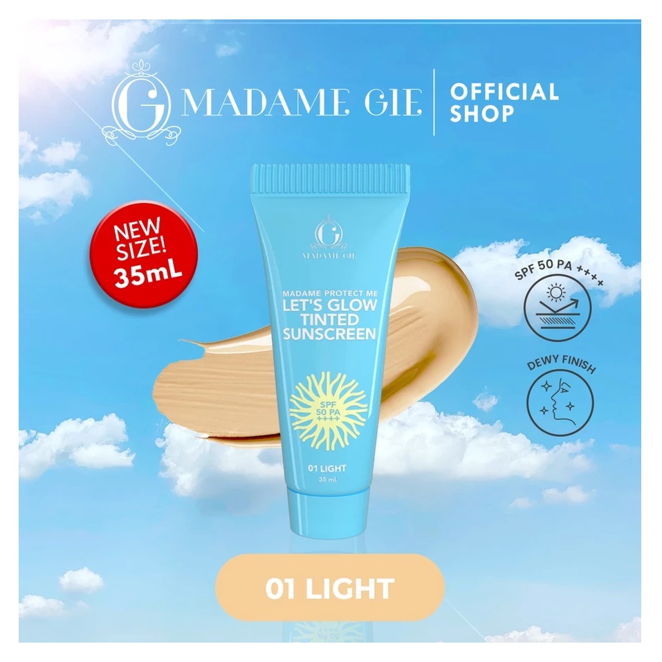 Tjhindatama Mulia Madame Gie Madame Protect Me Let's Glow Tinted Sunscreen SPF 50 PA++++ 01 Light