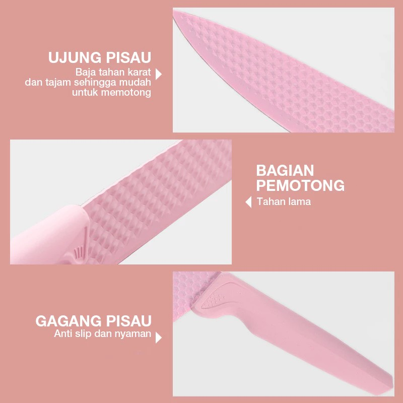 Selalu Sukses Prima GM Bear Pink Diamond Knife Set 1526 