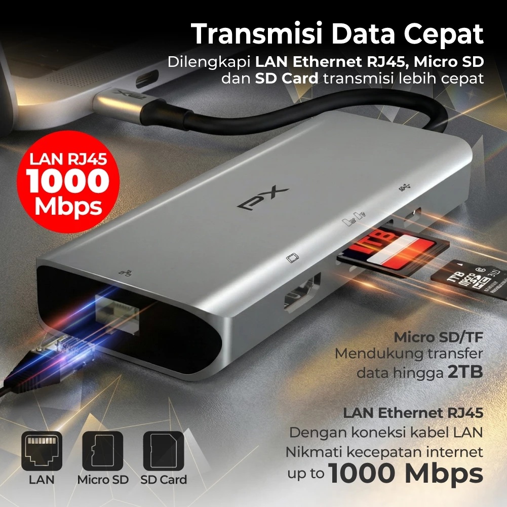 PX USB Type C 3.1 Hub Converter 4