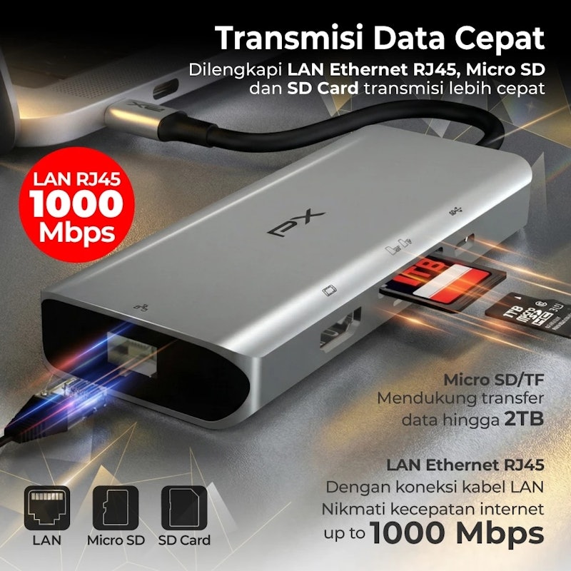 PX USB Type C 3.1 Hub Converter 4