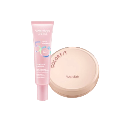 Wardah ｜ Bundle Colorfit Perfect Glow Cushion X Tone Up Sunscreen