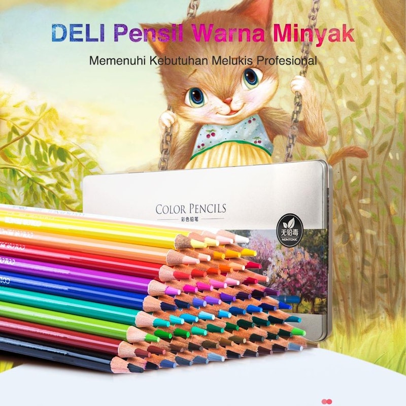 Deli High-Grade Oil Pencil Color 72 Warna 3