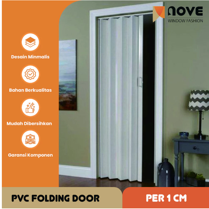 Global Gemilang Adirwana Nove PVC Folding Door Motif Kayu Custom