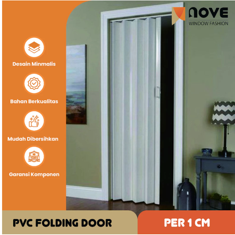 Nove PVC Folding Door Motif Kayu Custom 2