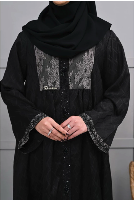 Ummu Darabirra Darabirra Abaya Golden Metallic Jacquard brukat Swarovsky