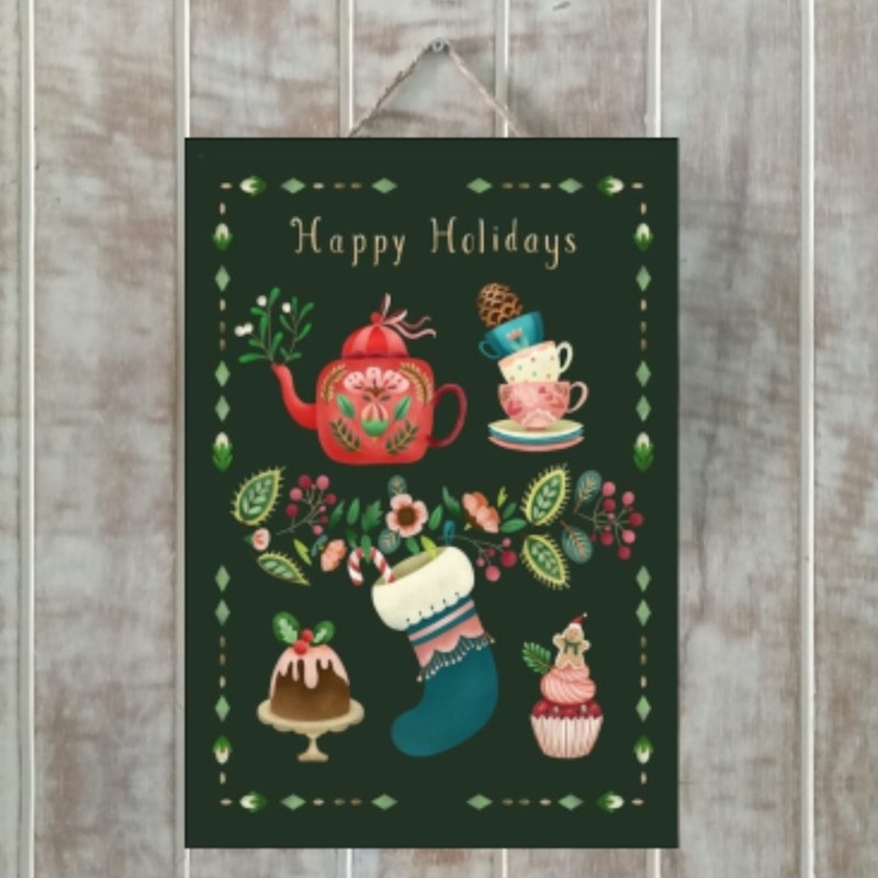 Gantungan Pintu Kayu Motif Natal 4