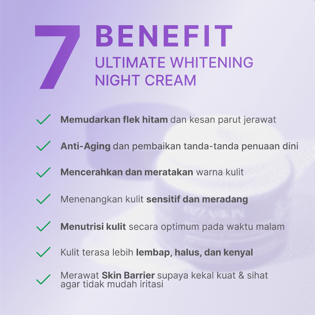 Ozzaskin Cantik Muda Alami Ozzaskin Ultimate Night Cream Dark Spot Skincare