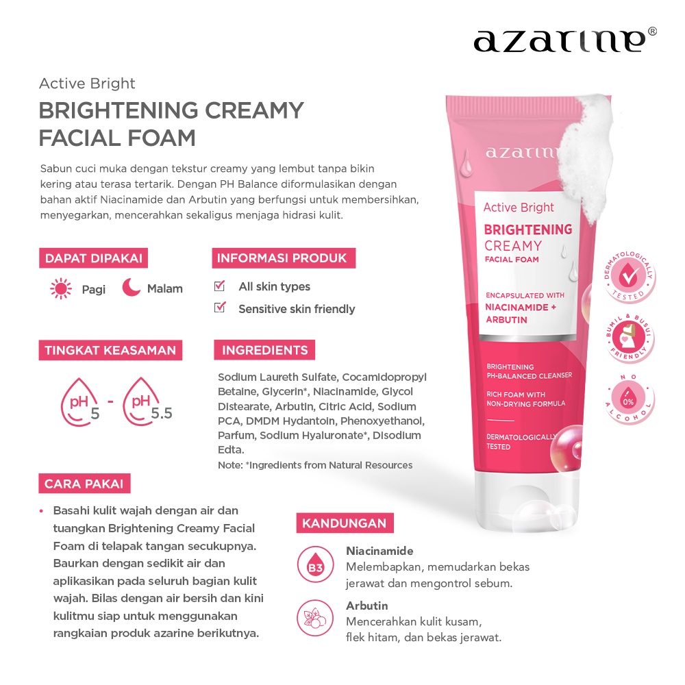 Active Bright - Brightening Creamy Facial Foam 2