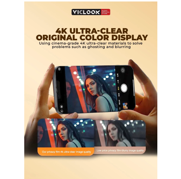  Viclook Easy Install Tempered Glass Anti Spy HD Clear Fit for iPhone