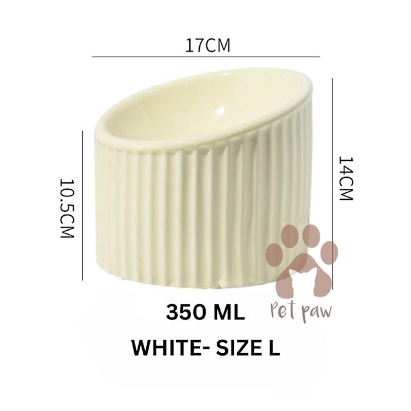 Petpaw Aesthetic Stripe Ceramic Tilted Bowl 5