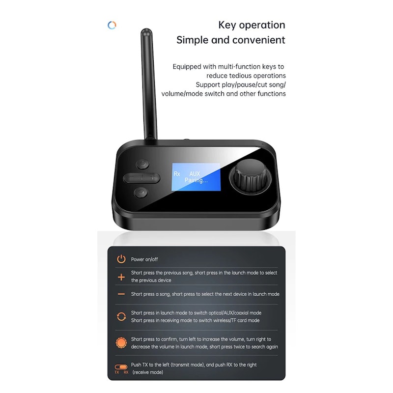 Vikefon Audio Bluetooth 5.1 2in1 Receiver Transmitter 5