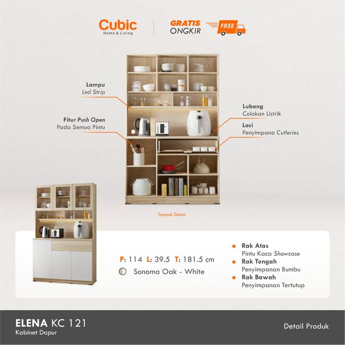 Cubic Indonesia Cubic Elena Lemari Dapur Minimalis  KC 121