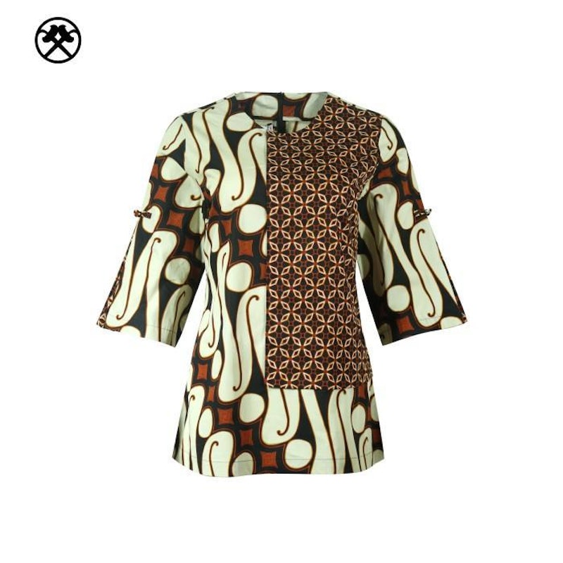 Keris Gallery Blouse Batik Motif Parang Barong Kombinasi Kawung Mustika 2