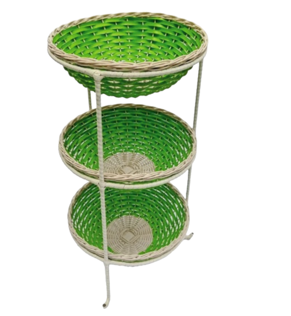 Rak Bawang Besi Rotan Sintetis