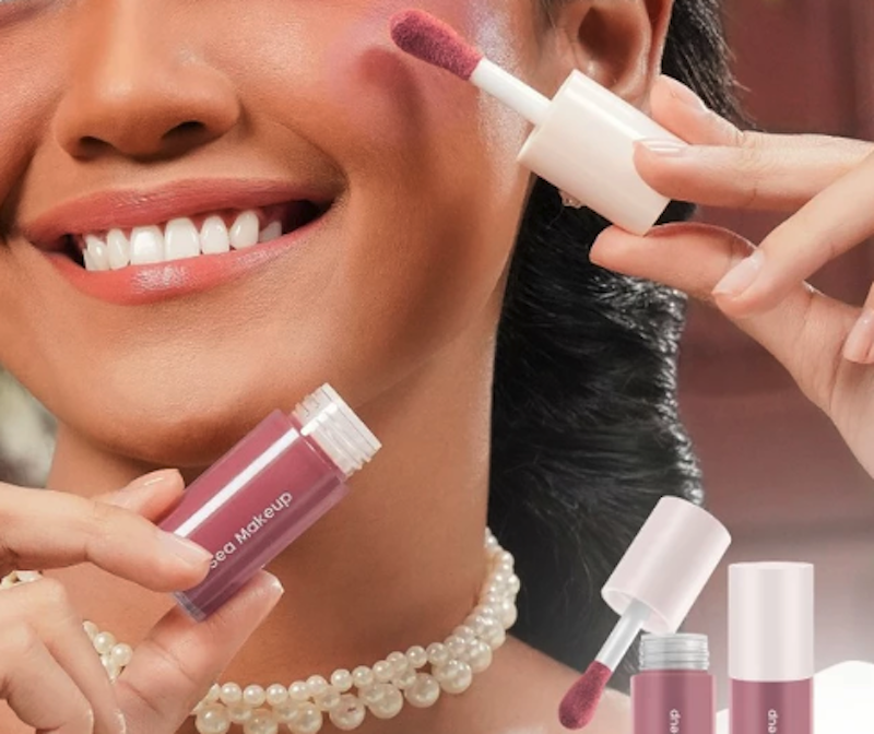 Sea Makeup Vibrant Flushed Liquid Blush Primrose Dawn 3