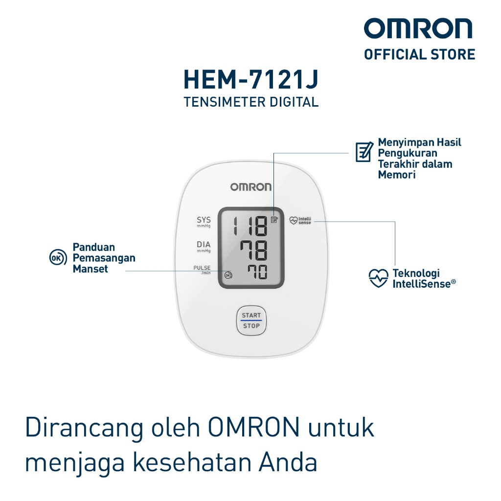 Omron Manufacturing of Indonesia Omron Automatic Blood Pressure Monitor HEM 7121J 