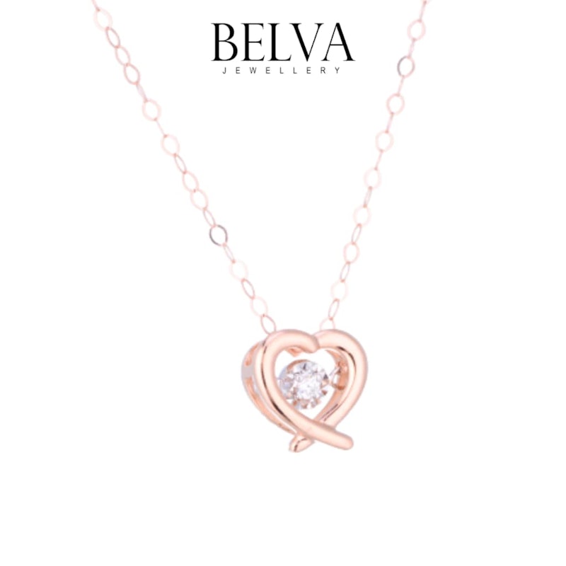 Belva Jewellery 1 Set Liontin Berlian & Kalung Italy Sweet Love 2