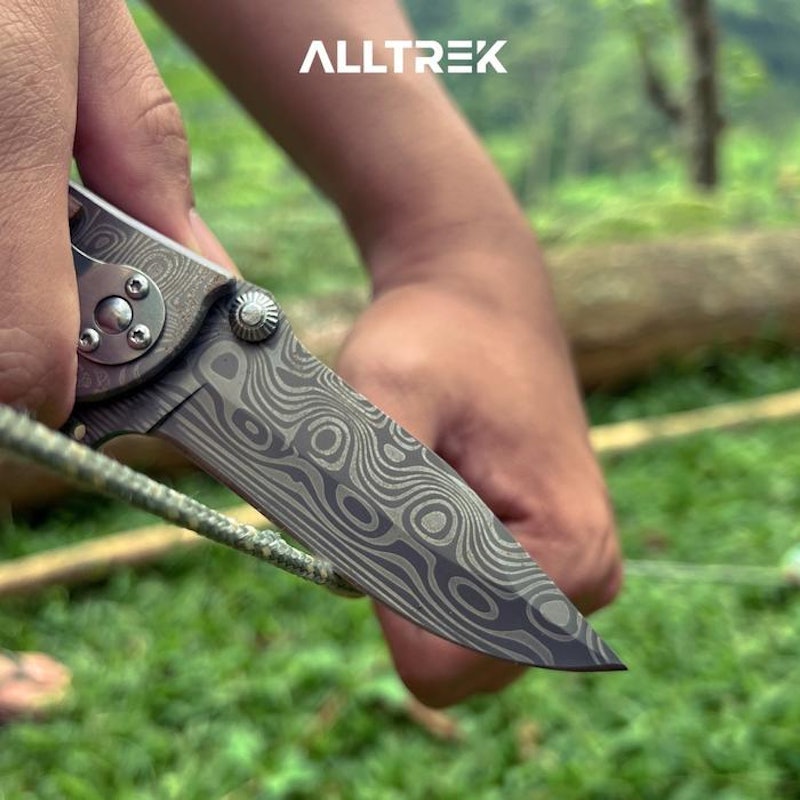 ALLTREK Pisau Lipat Camping Tribal A Survival Folding Knife 3