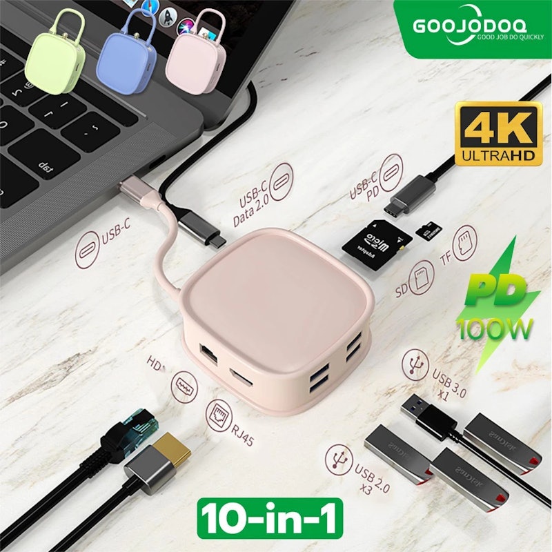 GOOJODOQ Handbag Series 10-in-1 Multifunctional USB Hub Docking Station 2