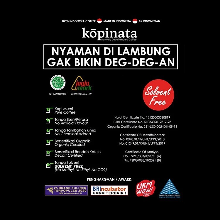 Pabriek Kopi Nata kopinata Organic Coffee Robusta