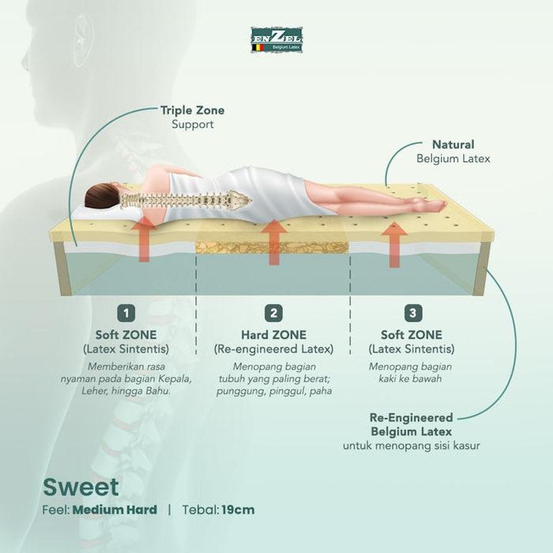ENZEL Kasur Latex Kesehatan 3in1 dengan Sandaran 4