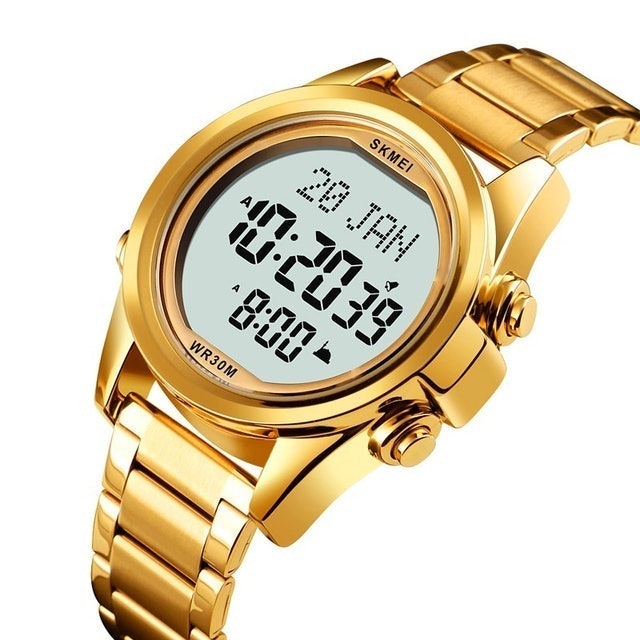 Jam Tangan Gold-White Digital Multifungsi 1