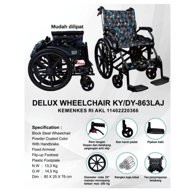  RMS Kursi Roda Aria BS 863