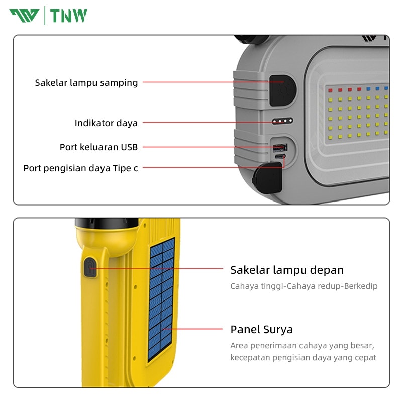 TNW Lampu Berkemah Tenaga Surya OL6
