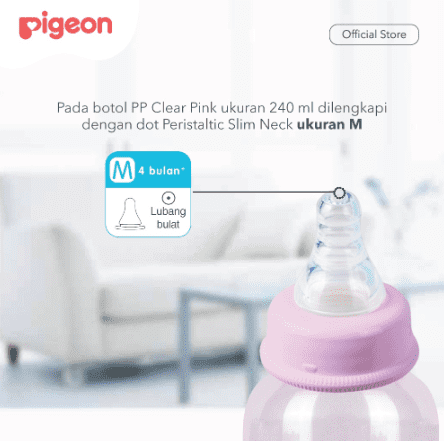 Botol Susu PP Clear RP 240Ml Pink W/ S-Type Nipple 4