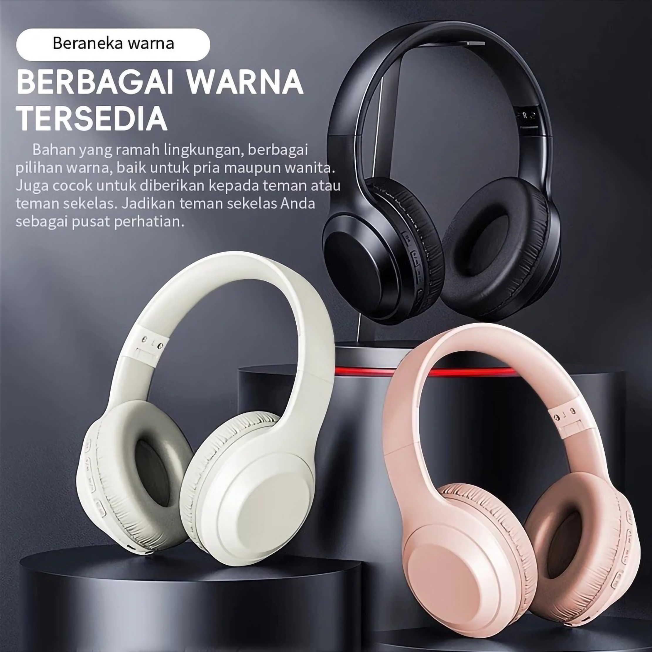 Aidai Indonesia Jaya Vantron Foldable Wireless Bluetooth Headphone M6
