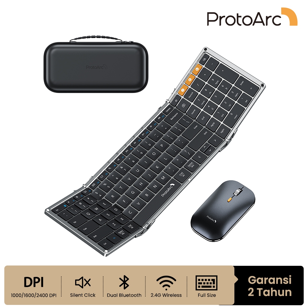 Golden Will Merchants ProtoArc Foldable Bluetooth Keyboard and Mouse Combo XKM01 
