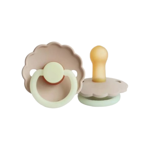 FRIGG Empeng Bayi Natural Rubber Pacifier Daisy NIGHT - Size 2