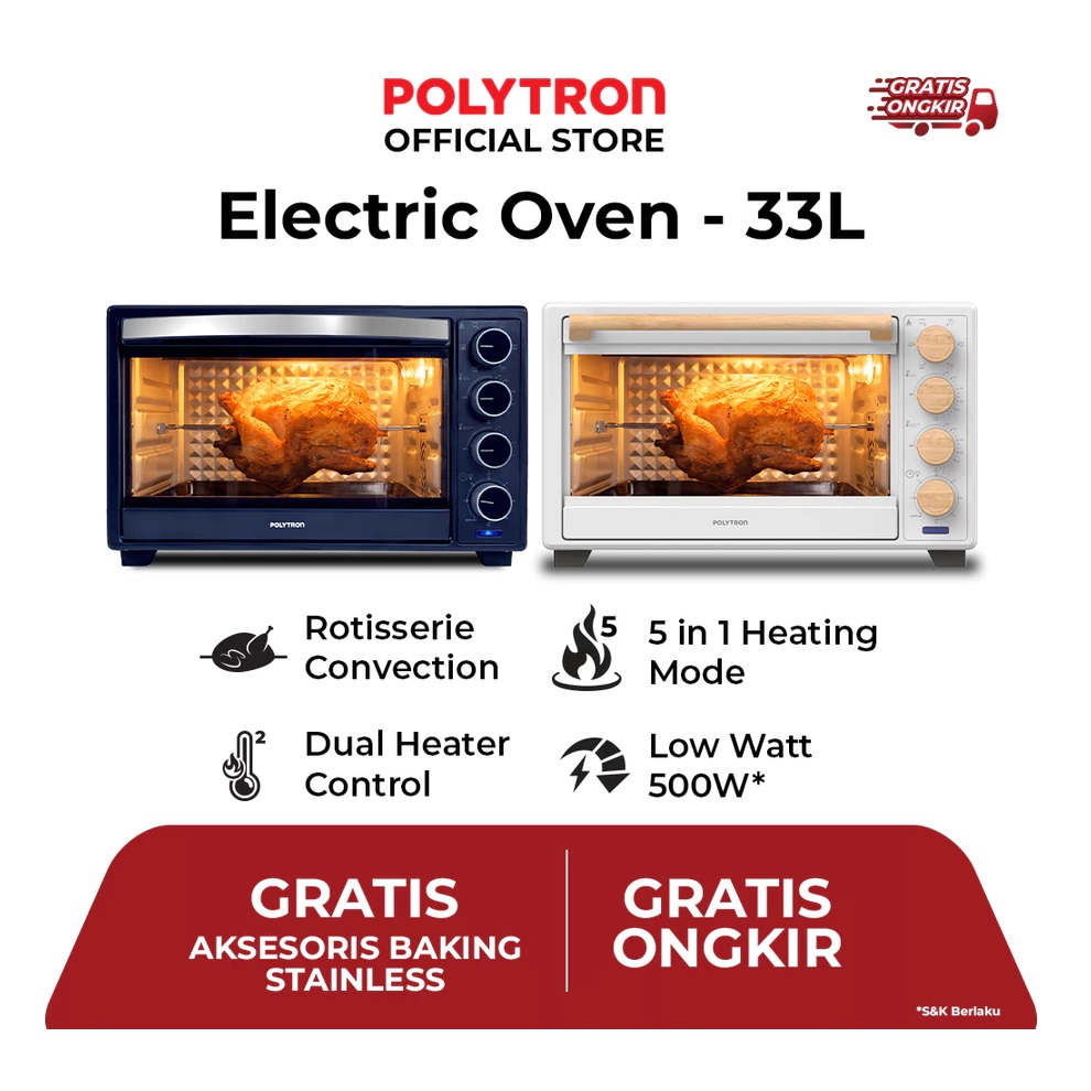 Hartono Istana Teknologi Polytron Kitchenmate Oven Listrik 33 Liter PEO-33B2B