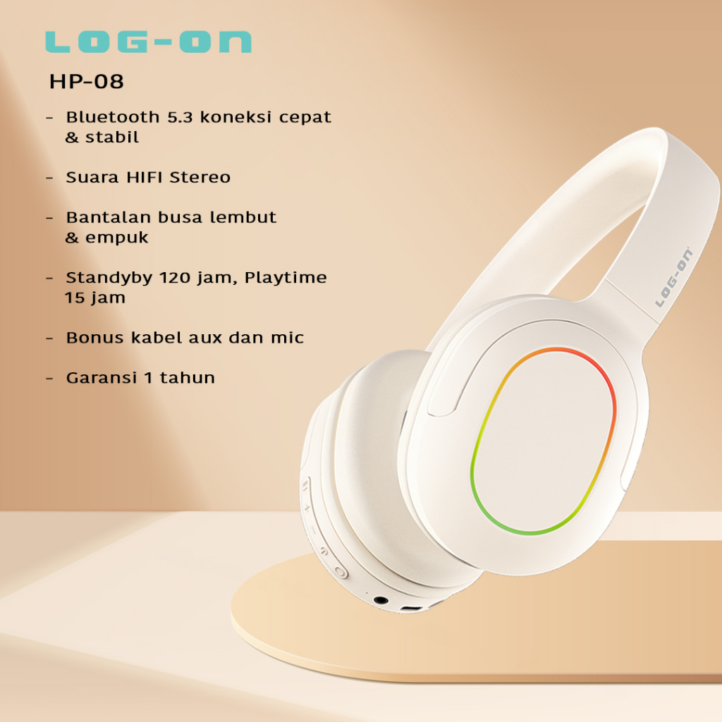  Log On Bluetooth Headphones with Microphone Hearon8 LO-HP8