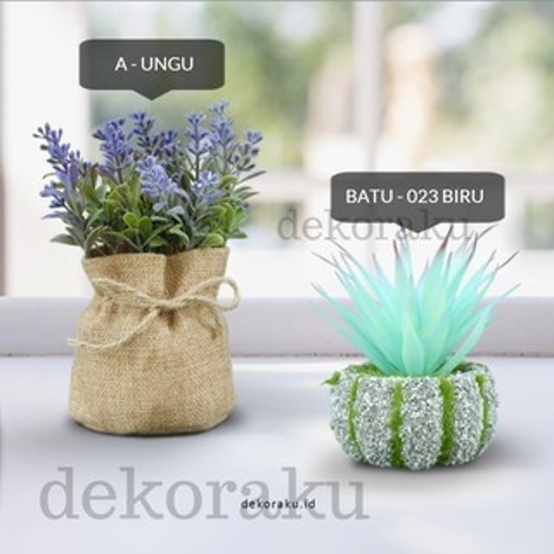 Kaktus Artifisial Pot Batu 5