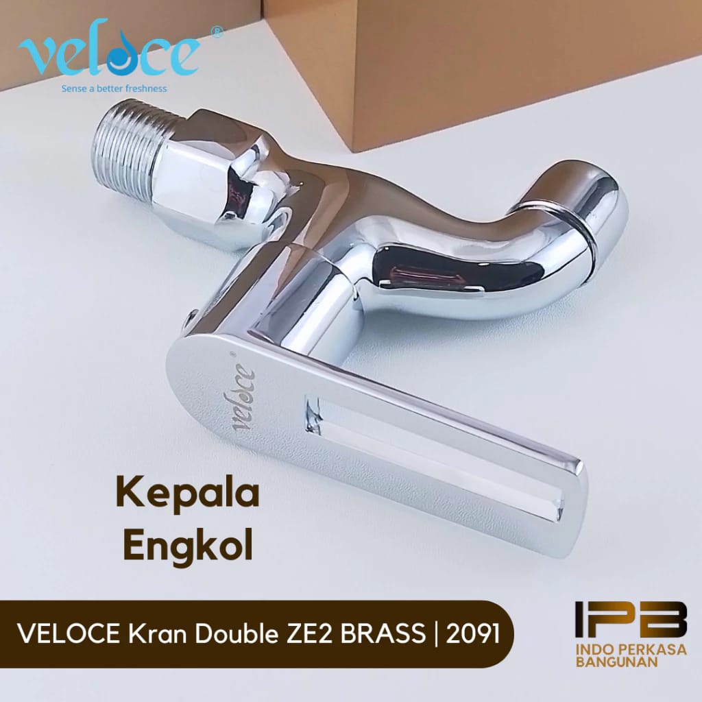 Indo Perkasa Bangunan Volce Kran Double ZE2 KDB Brass 2091